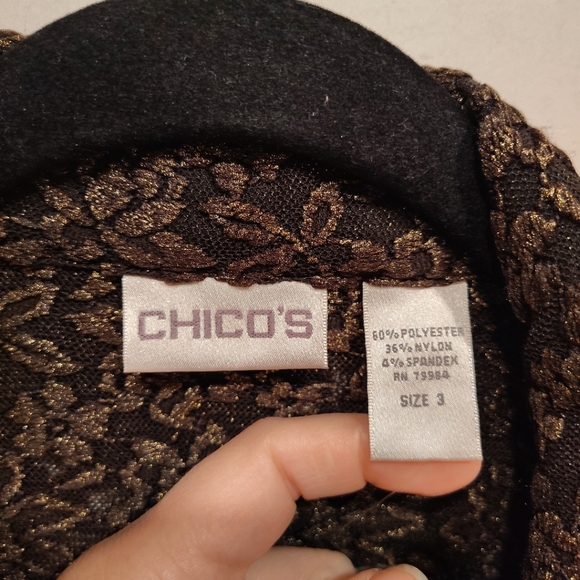 Chico's NWT Lustrous Lace Autumn Sheer Stretch Jacket Sz 3(XL) Grandmacore - Picture 2 of 7